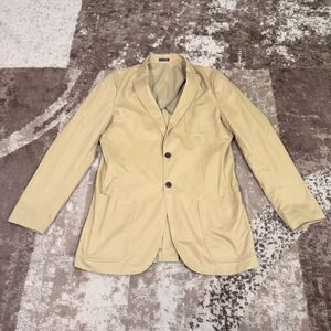 Stafford Sport Coat Mens 40L Slim Fit Unstructured Khaki Blazer Casual Preppy